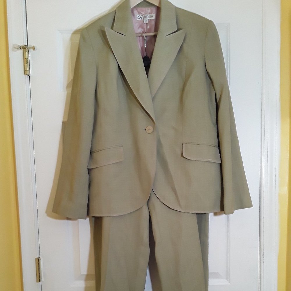 Dressbarn Suit Jacket and dress pants tan and pink